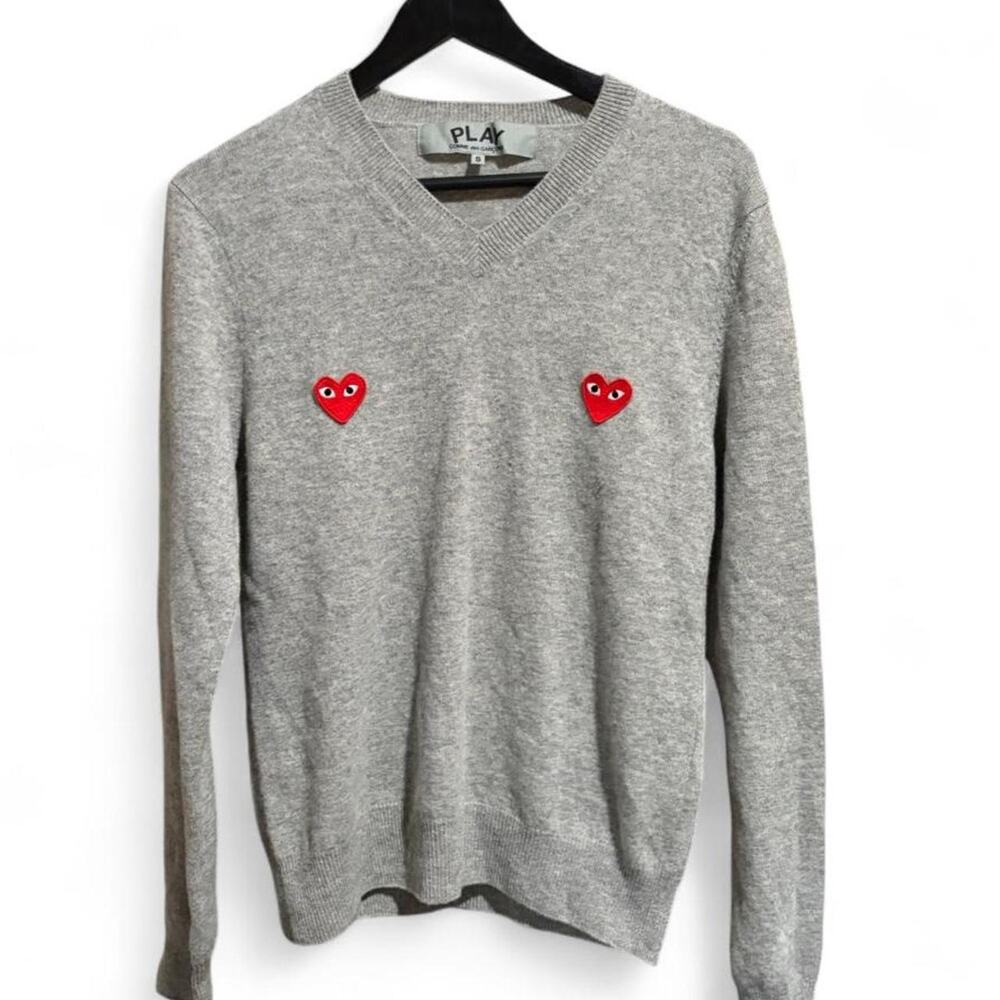 Comme des garcons play gray sweater